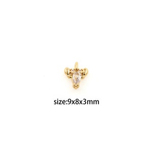 18K Gold Filled Crayfish Pendant,CZ Micro Pave Crayfish Charm Earrings Necklace for DIY Jewelry Making Supply