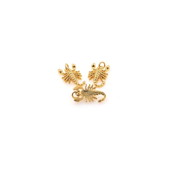 18K Gold Filled Scorpion Pendant,dainty Scorpion Charm Earrings