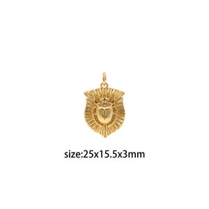 18K Gold Filled Beetle Pendant,Dainty Insect Charm Earrings Necklace for DIY Jewelry Making Supply