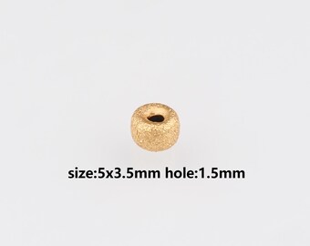 50Pcs 24K Gold Filled Cylinder Spacer Beads,Barrel Spacer Beads,DIY Jewelry Making Supply