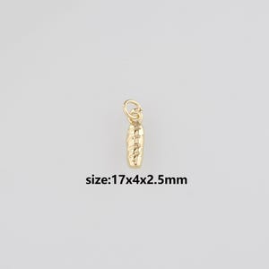 18K Gold Filled French Bread Pendant,Bread Charm Earrings Necklace for DIY Jewelry Making Supply