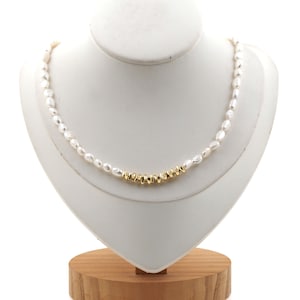 18K Gold Filled Dainty Pearl Necklace,Minimalist Necklace,Beaded Necklace,Gift for Her