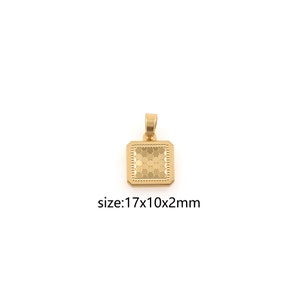 18K Gold Filled Quadrat Anhänger, zierliche quadratische Charm Ohrringe Halskette für die DIY Schmuckherstellung Versorgung
