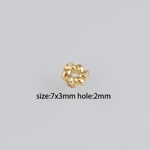 10Pcs 18K Gold Filled Spiral Beads,Twist Bead,CZ Micro Pave Round Spacer Beads,DIY Jewelry Making Supply