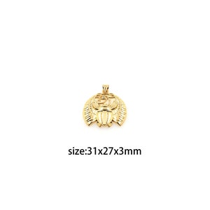 18K Gold Filled Beetle Pendant,Dainty Insect Charm Earrings Necklace for DIY Jewelry Making Supply