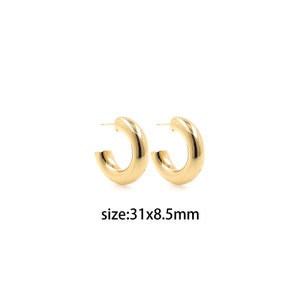 18K Gold Filled Thick Stud Earrings,Dainty Earrings,Gold Earrings,Minimalist Earrings,Everyday Earrings