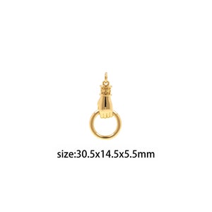 18K Gold Filled Hand Pendant,Dainty Hand Holding Ring Charm Earrings Necklace for DIY Jewelry Making Supply