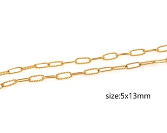 Collar de eslabón ovalado relleno de oro de 18K, collar minimalista, gargantilla de cable, collar ajustable