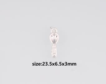 Colgante de cuchara de plata, dije de vajilla, pendientes, collar para hacer joyas DIY.