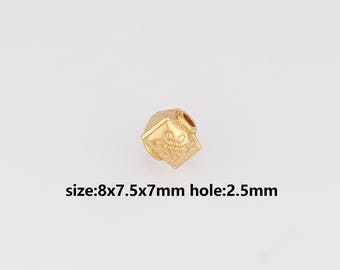 10Pcs 24K Gold Filled Triangle Spacer Beads,Dainty Triangle Spacer Beads,DIY Jewelry Making Supply