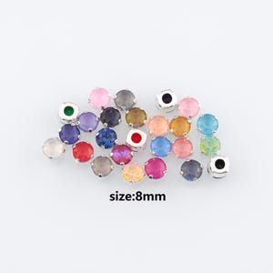 84pcs Multiple Colors Available Round Crystal in Claw,Sew-On Rhinestone,DIY Clothing Making Supply