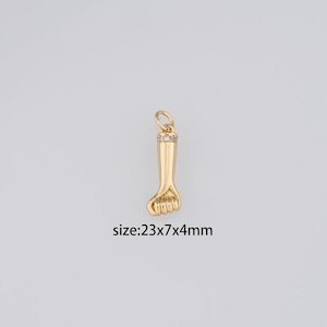 18K Gold Filled Hand Pendant,Dainty Fist Charm Earrings Necklace for DIY Jewelry Making Supply