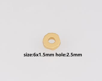 20Pcs 24K Gold Filled Flat Spacer Beads,Flat Spacer Beads,DIY Jewelry Making Supply