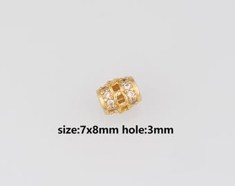 24K Gold Filled Cylinder Spacer Beads,Barrel Spacer Beads,DIY Jewelry Making Supply