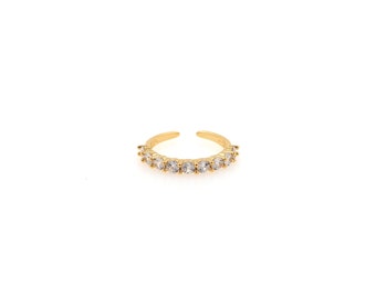 18K Gold Filled CZ Thin Ring,Dainty Zircon Ring,Everyday Rings,Open Ring,Adjustable Ring
