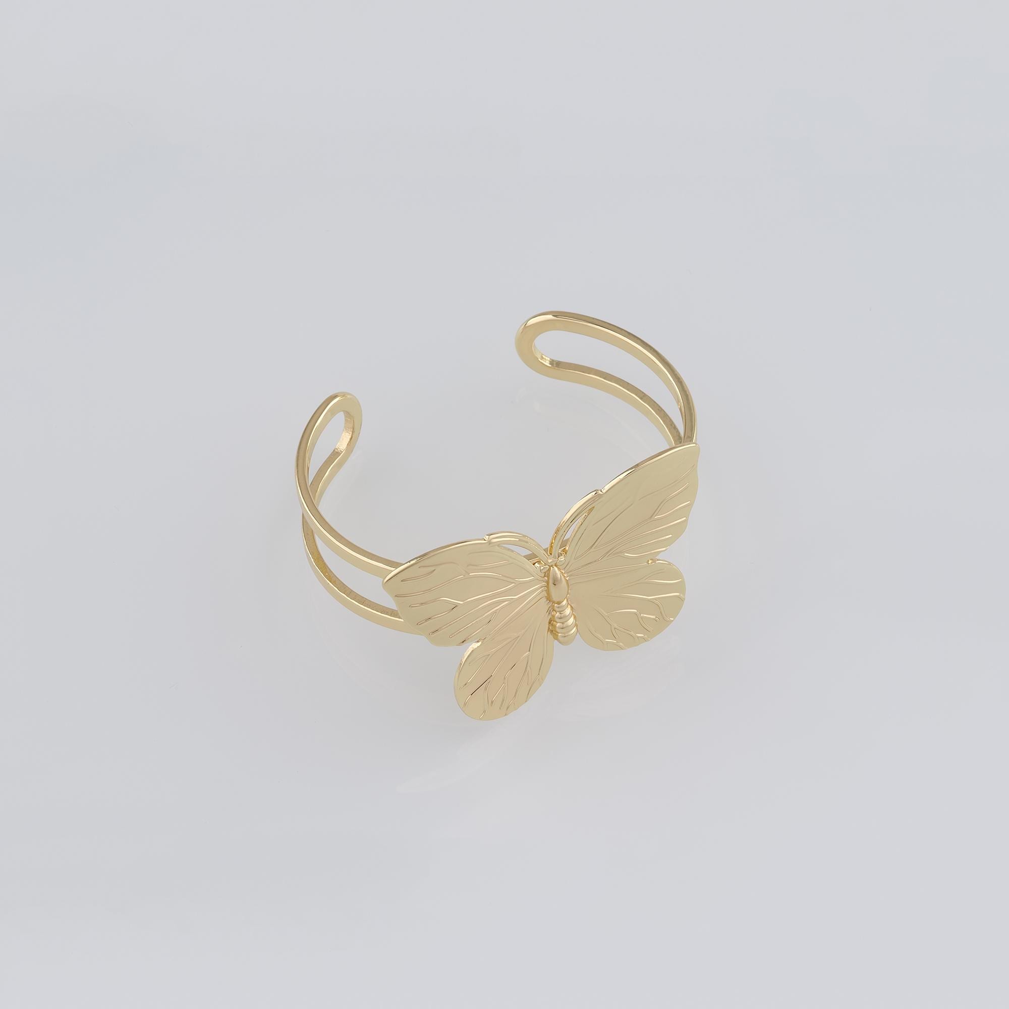 8uede バタフライバングル ブレスレット⭐︎ 18K ゴールドフィルド バタフライ バングル - ゴールド カフ バングル