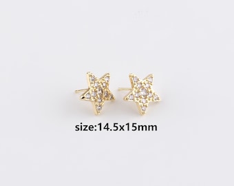 18K Gold Filled Stern Ohrstecker, himmlische Ohrringe, minimalistische Ohrringe, alltägliche Ohrringe, zierliche Ohrringe