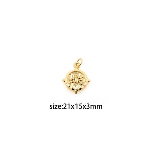 18K Gold Filled Insect Pendant,Dainty Beetle Charm Earrings Necklace for DIY Jewelry Making Supply