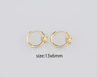 18K Gold Filled Knot Earrings,Dainty Hoop Earrings,Everyday Earrings,Handmade Earrings