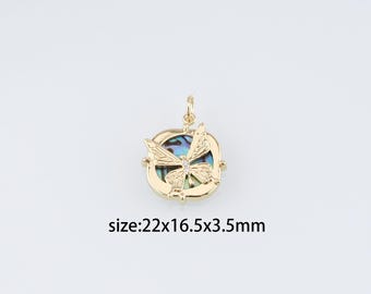 18K Gold Filled Butterfly Pendant,Dainty Insect Charm Earrings Necklace for DIY Jewelry Making Supply