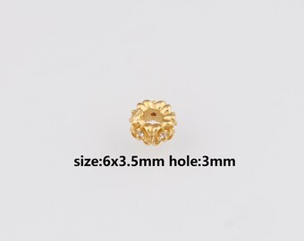 24K Gold Filled Flower Spacer Beads,Flower Spacer Beads,DIY Jewelry Making Supply