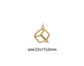 18K Gold Filled Bottle Pendant,Dainty Bottle Charm Earrings Necklace for DIY Jewelry Making Supply