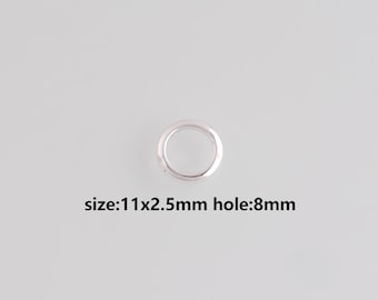 10Pcs Silver O Shaped Ring,Dainty Closed Ring Charm Necklace Bracelet for DIY Jewelry Making Supply