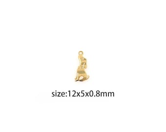 18K Gold Filled Dog Pendant,Dainty Dog Charm Earrings Necklace for DIY Jewelry Making Supply