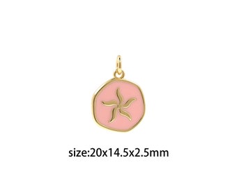 18K goud gevulde zeester hanger, emaille zeester charme oorbellen ketting voor doe-het-zelf sieraden maken