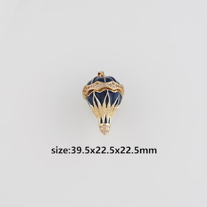 18K Gold Filled Hot Air Balloon Pendant,Enamel Hot Air Balloon Charm Earrings Necklace for DIY Jewelry Making Supply