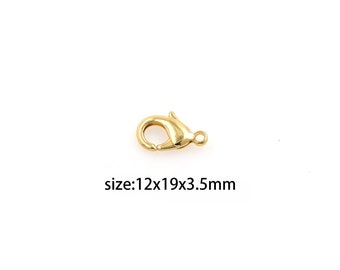 18K Gold Filled Lobster Clasp,Carabiner Clasp,Button Clasp,Spring Buckle for DIY Jewelry Necklace Bracelet