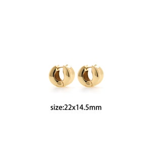 18K Gold Filled Thick Earrings,Dainty Hoop Earrings,Minimalist Earrings,Gold Hoop Earrings,Huggie Earrings