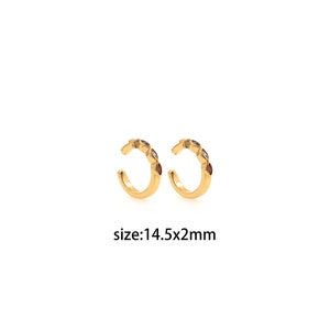 18K Gold Filled CZ Hoop Earrings,Cartilage Ear Clip,Dainty Round Hoops,Dainty Earrings,Gold Hoops