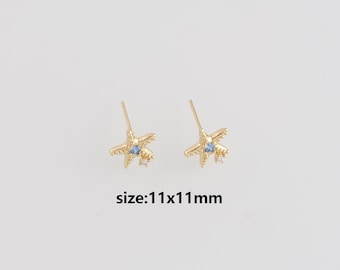 18K Gold Filled Stern Ohrstecker, himmlische Ohrringe, minimalistische Ohrringe, alltägliche Ohrringe, zierliche Ohrringe