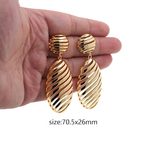 18K Gold Filled Oval Stud Earrings,Fashion Earrings,Everyday Earrings,Handmade Earrings