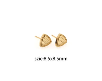 18K Gold Filled Triangle Stud Earrings,Dainty Hoop Earrings,Everyday Earrings,Handmade Earrings