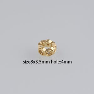 20Pcs 18K Gold Filled Hexagon Spacer Beads,CZ Micro Pave Hexagon Beads,DIY Jewelry Making Supply