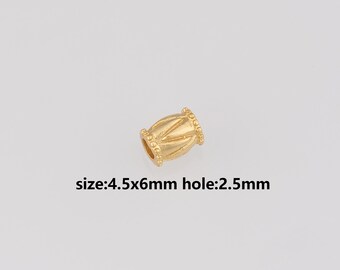 10Pcs 24K Gold Filled Barrel Spacer Beads,Barrel Spacer Beads,DIY Jewelry Making Supply