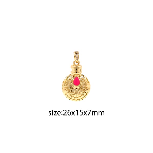 18K Gold Filled Kettle Pendant,Dainty Kettle Charm Earrings Necklace for DIY Jewelry Making Supply