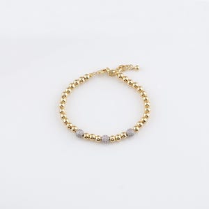 18K Gold Filled Ball Bracelet-Beaded Bracelet-Adjustable Bracelet-Gift for Her