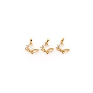 thumbnail image 2 of 18K Gold Filled Butterfly CZ Pendant Necklace - 16 Inch Curb Chain (Made In Brazil) 2 of 5