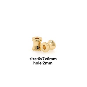 18K Gold Filled Barrel Spacer Beads,Cylindrical Spacer Beads,DIY Jewelry Making Supply
