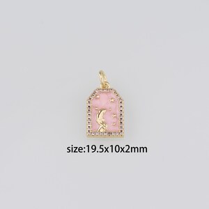 Ciondolo mamma riempito in oro 18 carati, orecchini con ciondolo mamma con micro pavé di zirconi cubici, collana per la creazione di gioielli fai da te