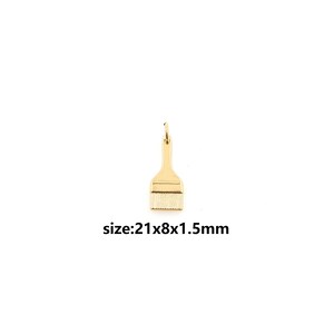 Könnte beinhalten: Goldener Pinsel-Anhänger, 21x8x1,5 mm groß.