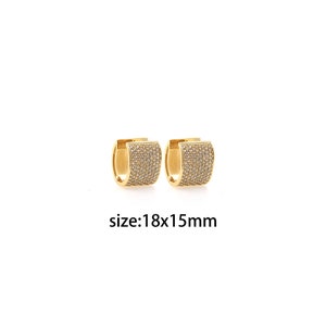 18K Gold Filled Wide Stud Earrings,Dainty Hoops,Gold Huggies Hoops,Minimalist Earrings,Gift for Her
