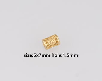 24K Gold Filled Cylinder Spacer Beads,Barrel Spacer Beads,DIY Jewelry Making Supply