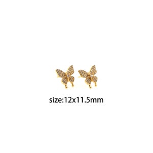 18K Gold Filled Butterfly Stud Earrings,Dainty Insect Earrings,Minimalist Earrings,Huggie Earrings