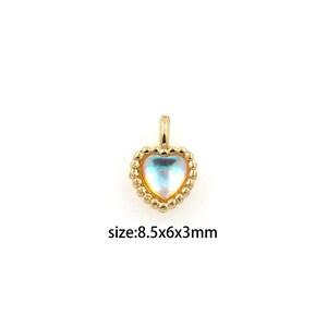18K Gold Filled Tiny Heart Pendant,Dainty Heart Charm Earrings Necklace for DIY Jewelry Making Supply