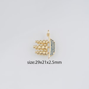 18K Gold Filled Sail boat Pendant,CZ Micro Pave Boat Charm Earrings Necklace for DIY Jewelry Making Supply
