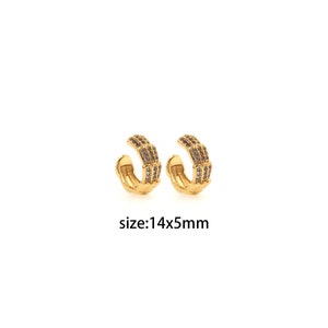 18K Gold Filled CZ Hoop Earrings,Everyday Earrings,Dainty Earrings,Cartilage Ear Clip